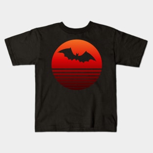 Blood Orange Bat Silhouette Kids T-Shirt